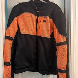 Brooks Leather Sportswear-TMS Black And Orange Mesh Jacket- XL